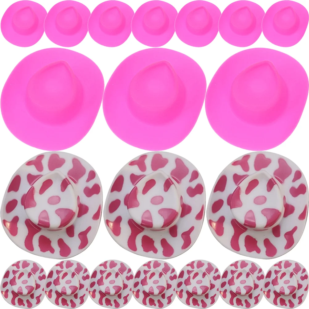 

20 Pcs Miniature Hats Crafts Small Cowgirls Cowboy Wedding Decor Decorations Cupcake Topper