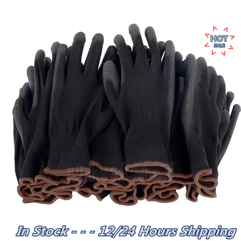 

PU nylon safety coating gloves gardening work protection construction workers protective gloves coating machinery work gloves