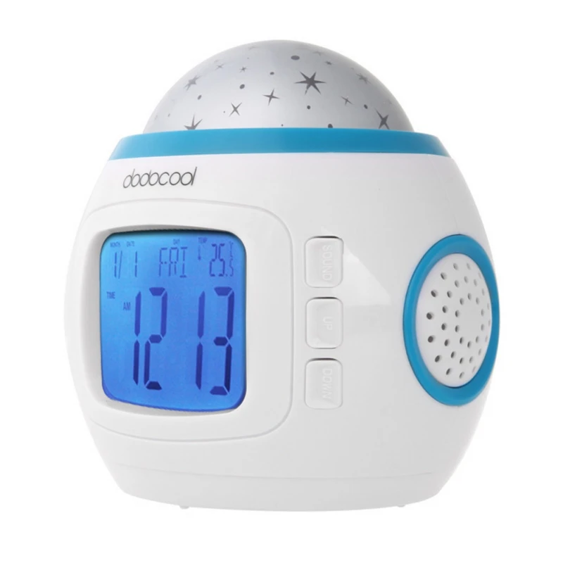 

New LED Alarm Clock Multifunctional Color Changing Luminous Bedroom Night Light Colorful Star Projector Digital Music Clock 2022