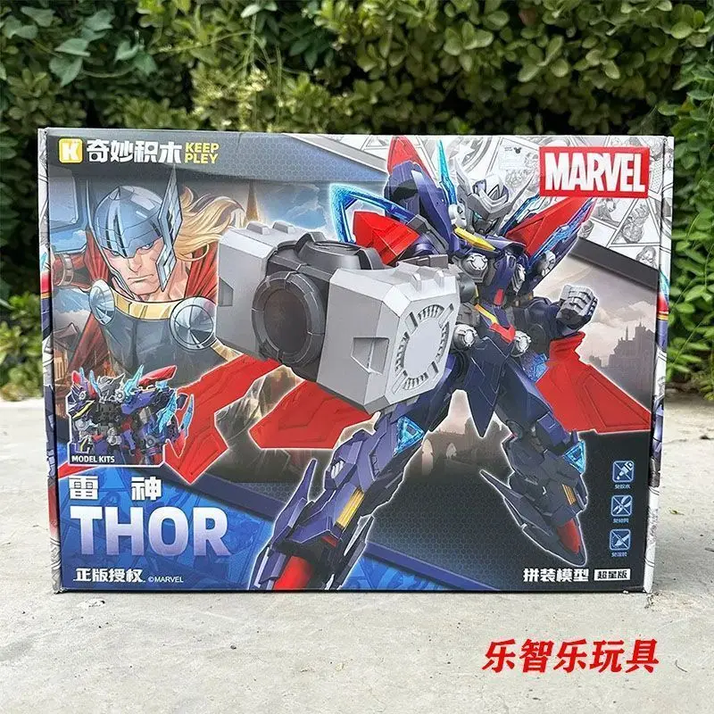 Фото Конструктор Keeppley Marvel Mecha Bricks: Капитан Америка, Танос, Черная Пантера, Тор — подвижные сборные модели, игрушки-украшения, подарок для фанатов Marvel №2