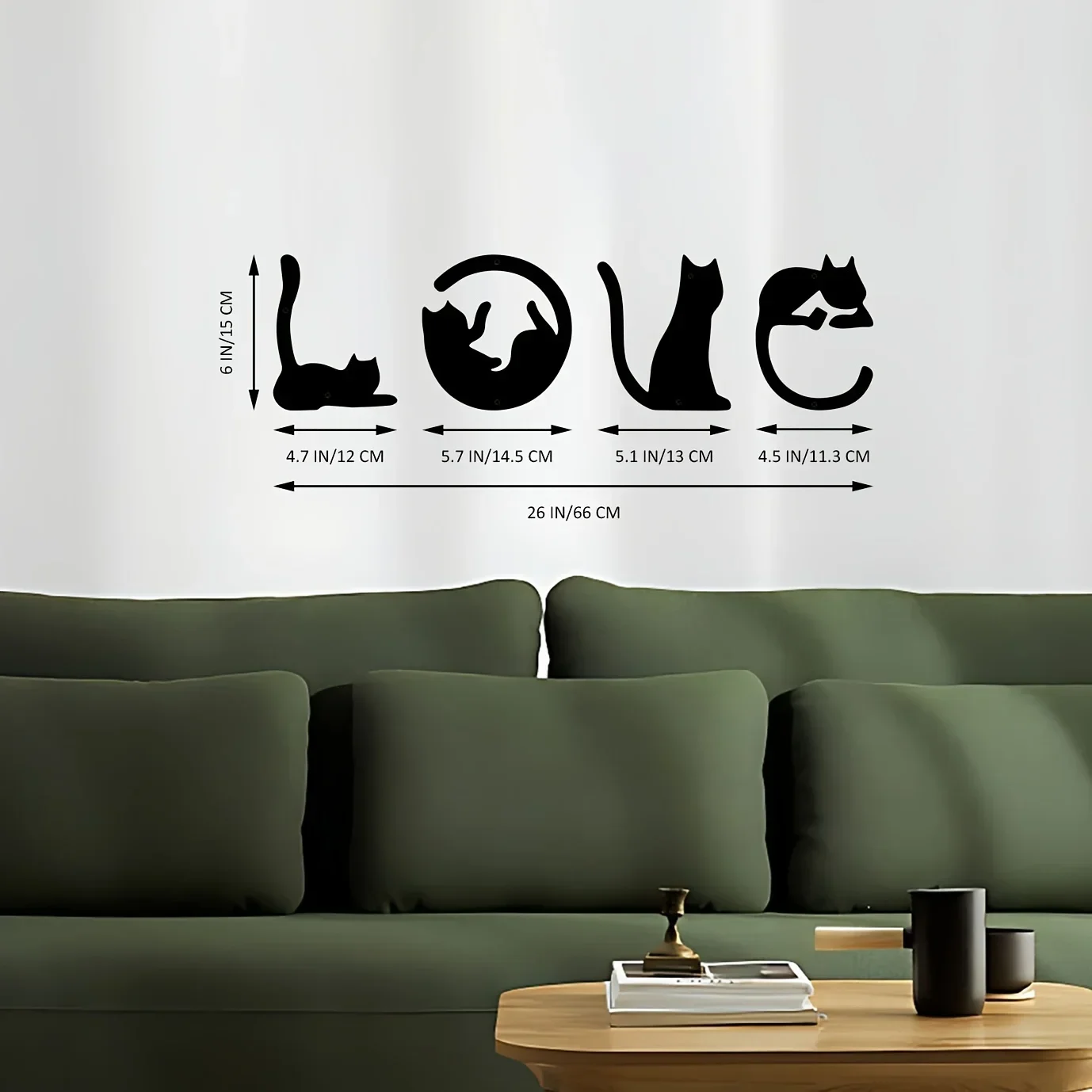 4 шт./набор настенные металлические наклейки в виде кота