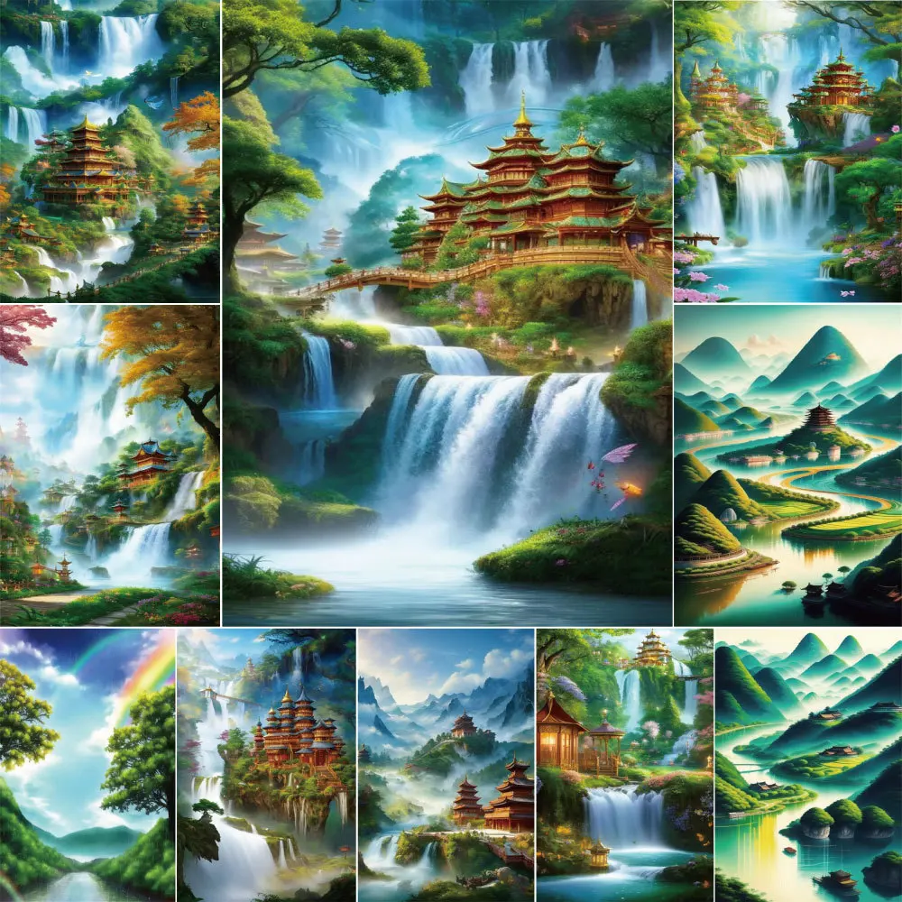 

Landscape Waterfall Paint By Numbers For Adults DIY Craft Kit For Adults Bedroom Decoration Mother's Gift Dropshipping 2023 HOT