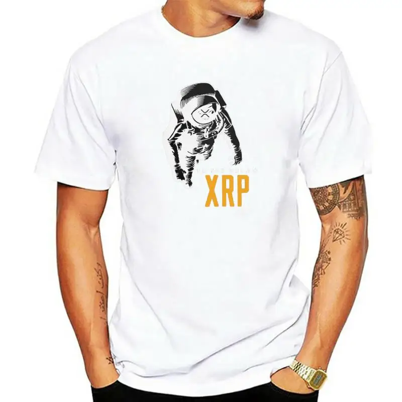 

Amazing Ripple XRP Moon T-Shirt Men Crew Neck Cotton T Shirts Bitcoin Crypto Classic Short Sleeve Tees Party Clothing