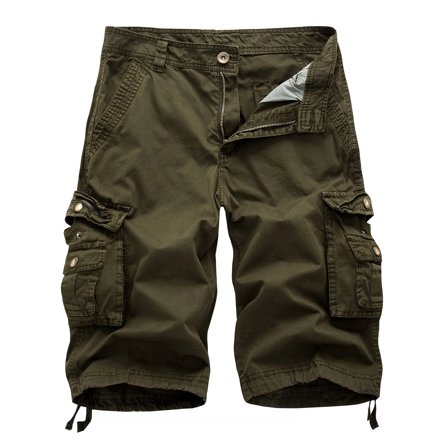 

Summer men's large size overalls shorts casual beach pants outdoor loose 5 points pants breeches sports pants
