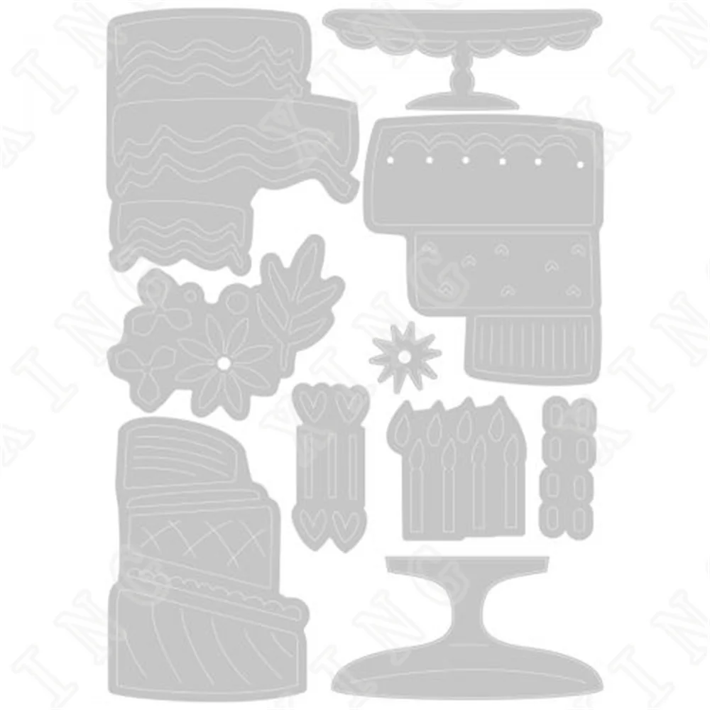 

Hot Sale New Build a Cake Metal Cutting Dies Scrapbook Diary Decoration Stencil Embossing Template Diy Greeting Card Handmade