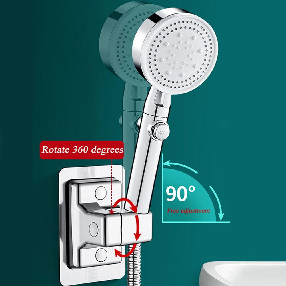 

1pc Shower Head Holder Punch-Free Fixed Wall Base Wall Mounted Shower Holder Showerhead Handheld Bracket Bathroom Accessories