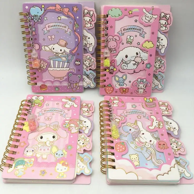 

New Sanrio Notebook Kawaii Mymelody Cinnamorroll Student Cartoon 100 Page Color Coil Book Cute Children's Stationery Gift