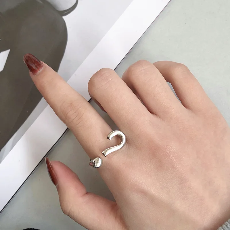 

Hot Sale Question Mark Rings for Women Simple Creative Punctuation Open Rings Gold Silver Color Personality Finger Rings Jewelry