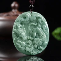 hot selling natural handcarve jade crouching tiger hidden dragon necklacependant fashion jewelry accessories menwomen luckgifts