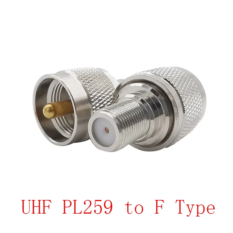 

UHF PL-259 Jack коннектор UHF PL259 штекер к F Тип Женский RF коаксиальный адаптер для ТВ антенны RG6 кабель Wi-Fi радио