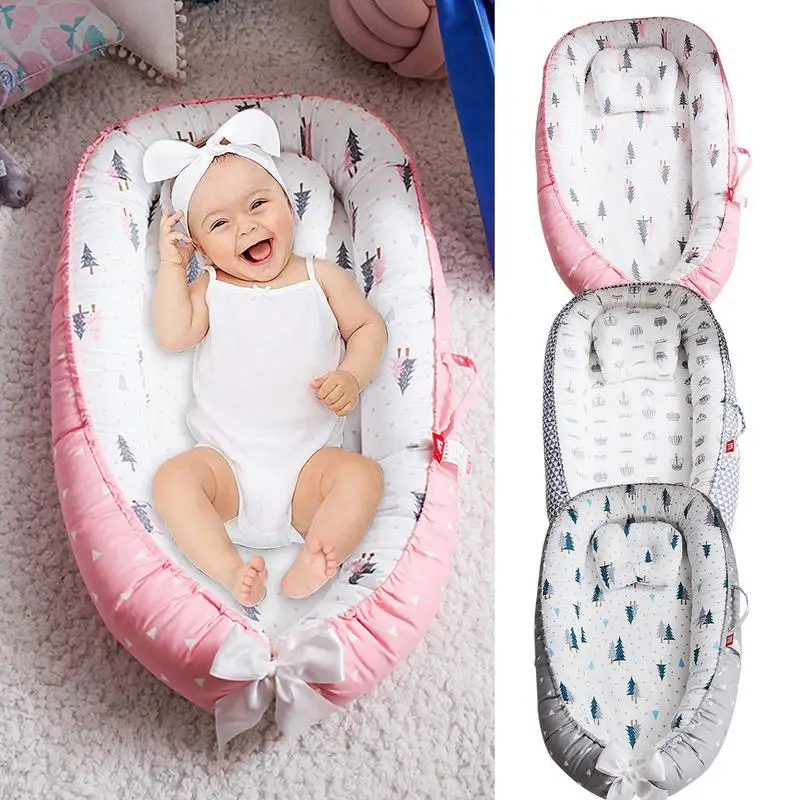 

Outdoor Infant Cradle Cot Newborn Nursery Bassinet Stroller FenceBaby Sleeper Nest Bumper Baby Crib Cushion