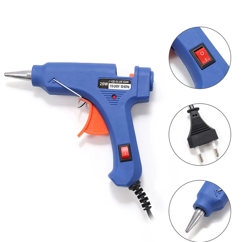 

ROSSONIX Hot Melt Glue Gun 20W Industrial Mini Gun Thermoelectric Heating Temperature Tool For 7mm Glue Stick