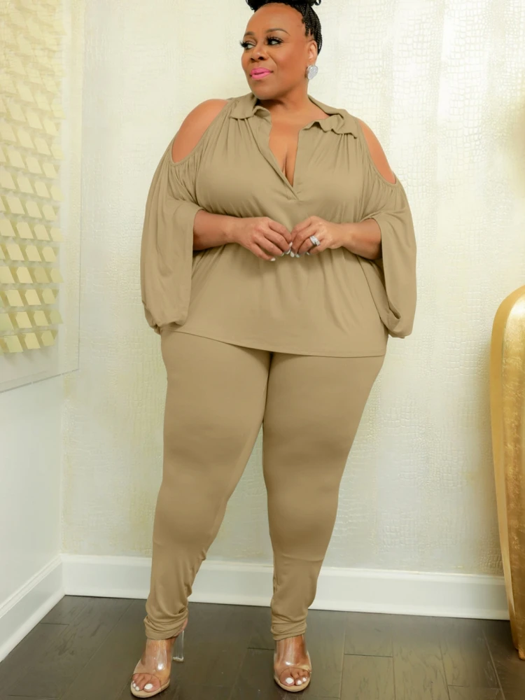 

5XL 4XL Plus Size Sets Women Clothes 2 Piece Set Long Sleeve Top And Pant Suits Autumn New Solid Loose Casual Oversize Outfits