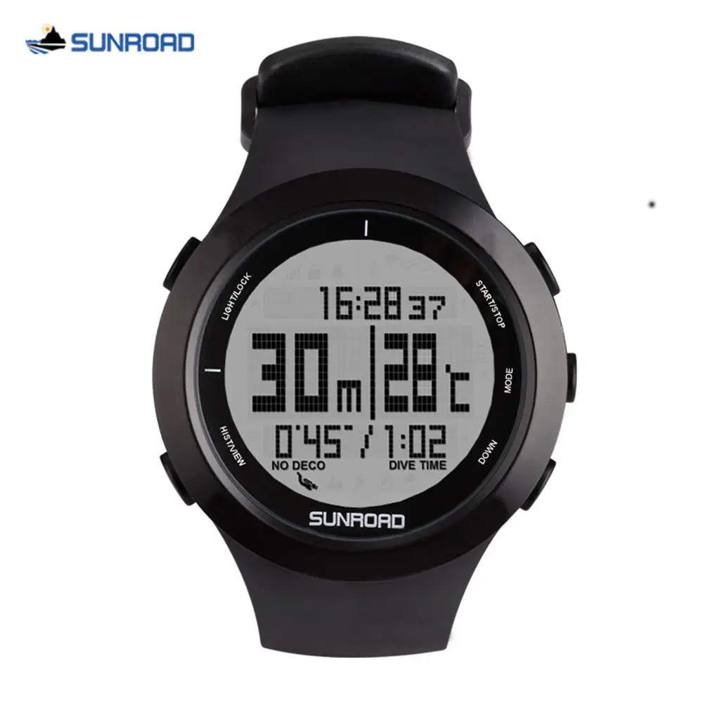 SUNROAD Scuba Diving Digital Sports Watch Computer Safety Depth 100M Waterproof Military Compass Altitude Pedometer  Watch Men
