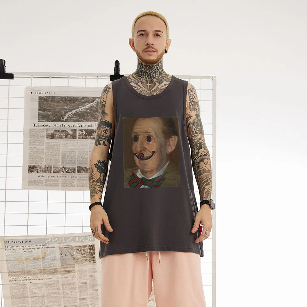 

Streetwear Summer Oversized Cotton Vest for Men Sleeveless Vintage Casual Loose Tshirts Unisex Harajuku Hip Hop Baggy Tank Tops