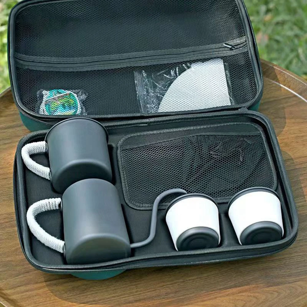Outdoor V60 Coffee Set Camping Hand Drip Coffee Set Portable Specialized Barista Kit Accessoires Caf Pot Cup Trip Storage Bag images - 6