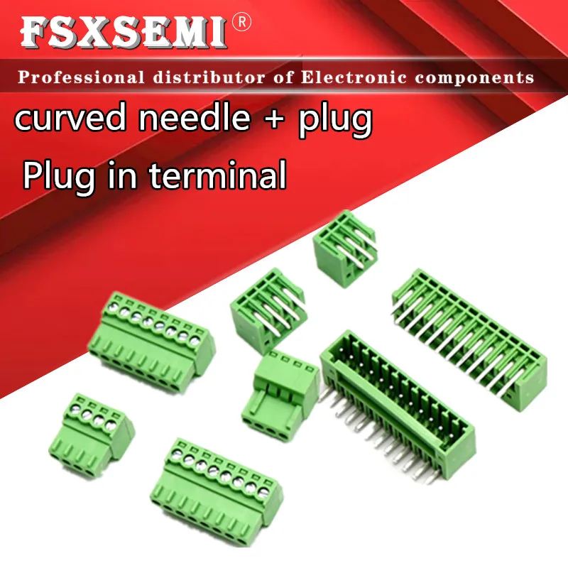 

2EDGR curved needle + plug 2EDGK KF2EDGR 2.54mm connector Plug in terminal 2P 3P 4P 5P 6P 7P 8P 9P 10P 12P 14P 16P