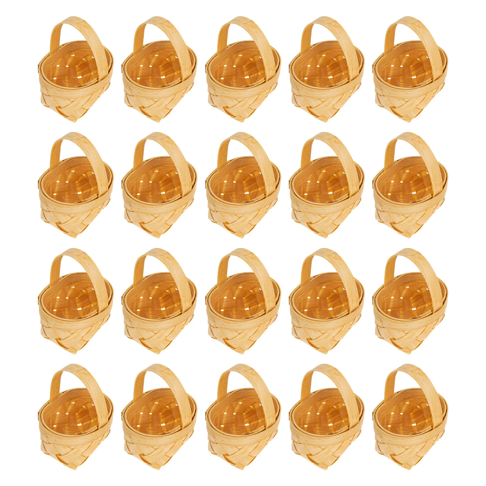 

20 Pcs Wood Chip Candy Hamper Chocolate Gift Baskets Handheld Gifts Woven Storage Playing House