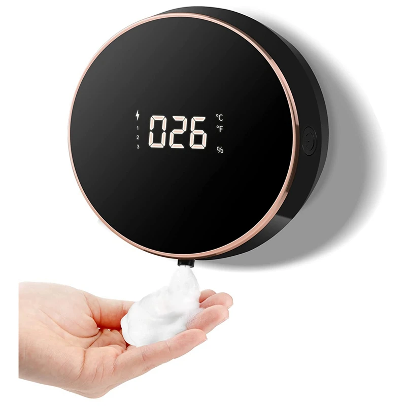 

BMDT-Soap Dispenser Automatic, Electric Soap Dispenser Wall Mounted Touchless Foam Soap Dispenser Black Rechargeable