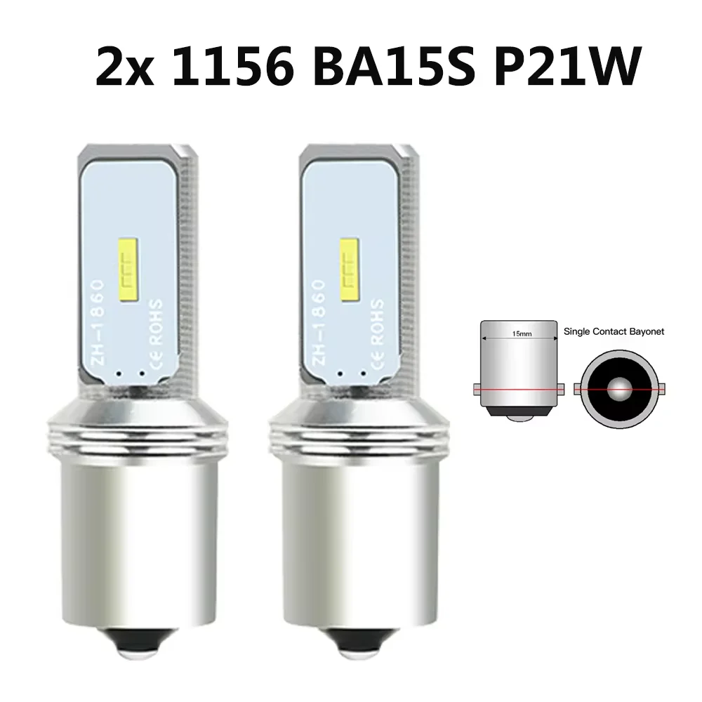 

NLpearl 1/2 шт. 1156 BA15S Светодиодная лампа P21W 1157 BAY15D P21/5W 6000K Белый указатель поворота Тормозные резервные стоянки заднего хода Лампы 12 В