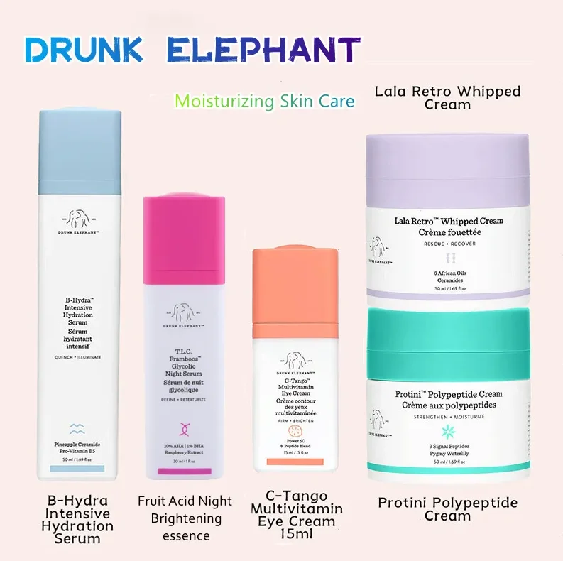 

Original Drunk Elephant B5 Moisturizing Watering Essence Face Cream Protini Lala Cream TCL Fruit Acid Night Brightening Essence