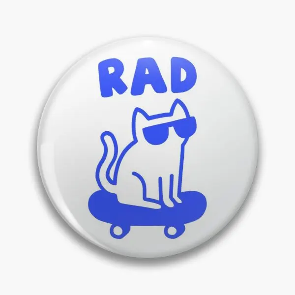 

Rad Cat Soft Button Pin Gift Metal Funny Cartoon Decor Jewelry Fashion Lapel Pin Brooch Clothes Collar Cute Lover Badge Hat