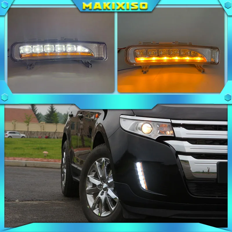 

DRL For Ford Edge 2009 2010 2011 2012 2013 2014 Daylight Car Daytime Running Lights with turn signal Fog Lamp cover