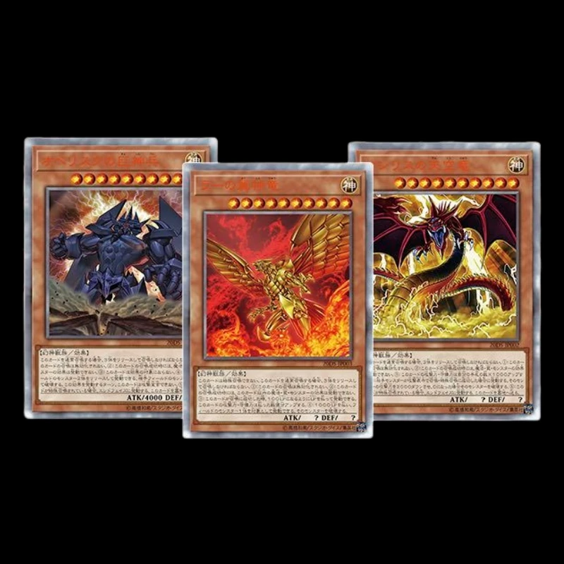 

3pcs Yu-Gi-Oh! Card of God Flash Card Slifer The Sky Dragon Obelisk The Tormentor The Winged Dragon of Ra Game Collection Cards