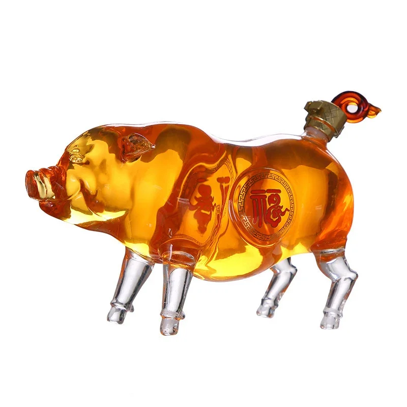 Декантер для виски в форме милой свиньи с китайским знаком зодиака уникальный