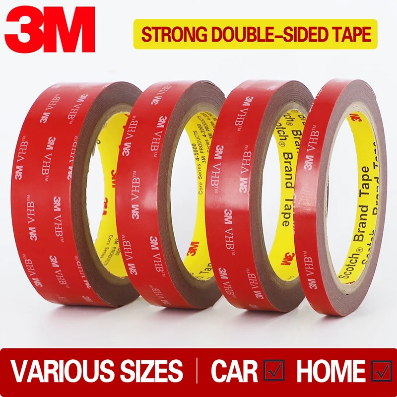 

3M VHB Double Side Tape Super Strong High Temperature Adhesive Acrylic Trackless Gray Foam For Car, DIY Crafts, Home Decoration