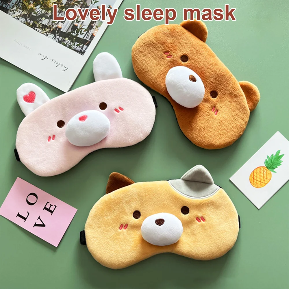 

Plush Cute Bear Sleep Mask Dream Plush Sort Mask Eyes Cover Sleeping Eye Bandage For Women Relax Night Blindfold Travel Eyepatch