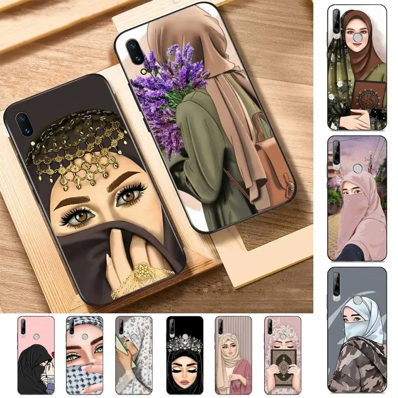

Muslim Islamic Arabic Hijab Face Phone Case for Huawei Y 6 9 7 5 8s prime 2019 2018 enjoy 7 plus