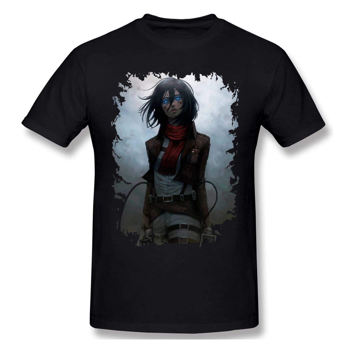 Mikasa Ackerman Homme T-Shirt Attack on Titan Titans Anime Television Series Men Cotton Tees Tshirt Harajuku Streetwear