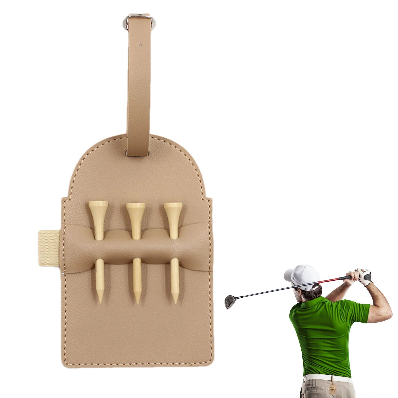 

Держатель для мешков для гольфа, с 3 деревянными бирками