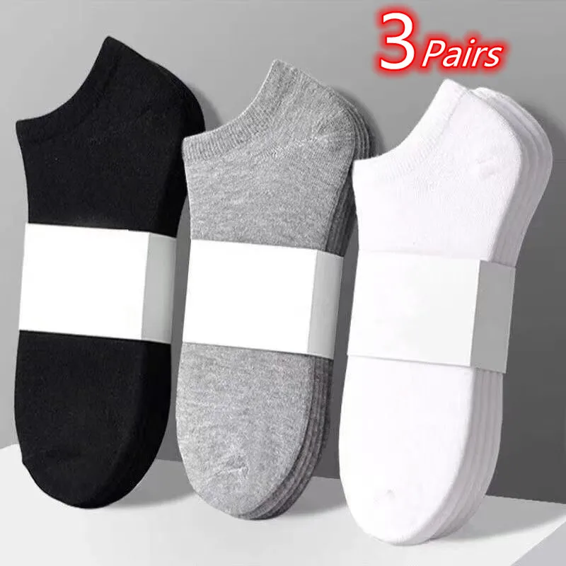 For Men Women Low-cut Breathable Boat Socks Male Summer Casual Soft Sock Solid Color Black White Grey