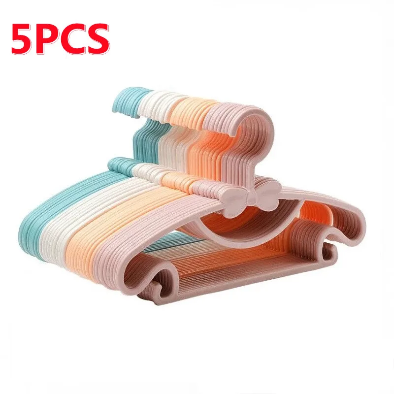 

5pcs Kids Clothes Hanger Racks Portable Plastic Display Hangers Windproof Children Coats Hanger Baby Clothing Organizer