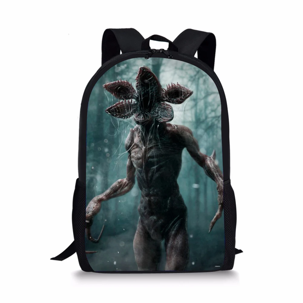 Stranger Things Monster Print Backpack Portable Casual Outdoor Travel Children's Knapsack Durable Large Capacity School Bags