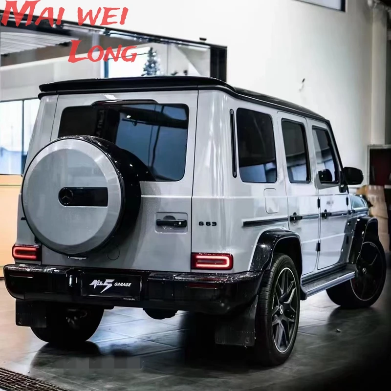 Фото Для Mercedes-Benz G-Class W463 W464 G63 G350 G500 G550 2007-2023 Высококачественный спойлер на крышу багажника из углеродного волокна, верхняя губа №2