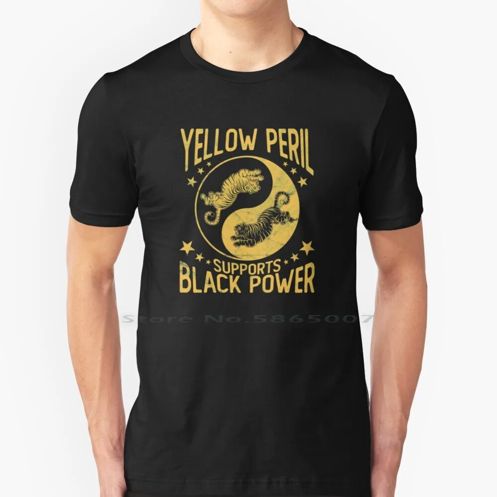 

Yellow Peril Supports Black Power T Shirt 100% Cotton Yellow Peril Black Power Protest Solidarity Ally Mlk Tiger Black Lives