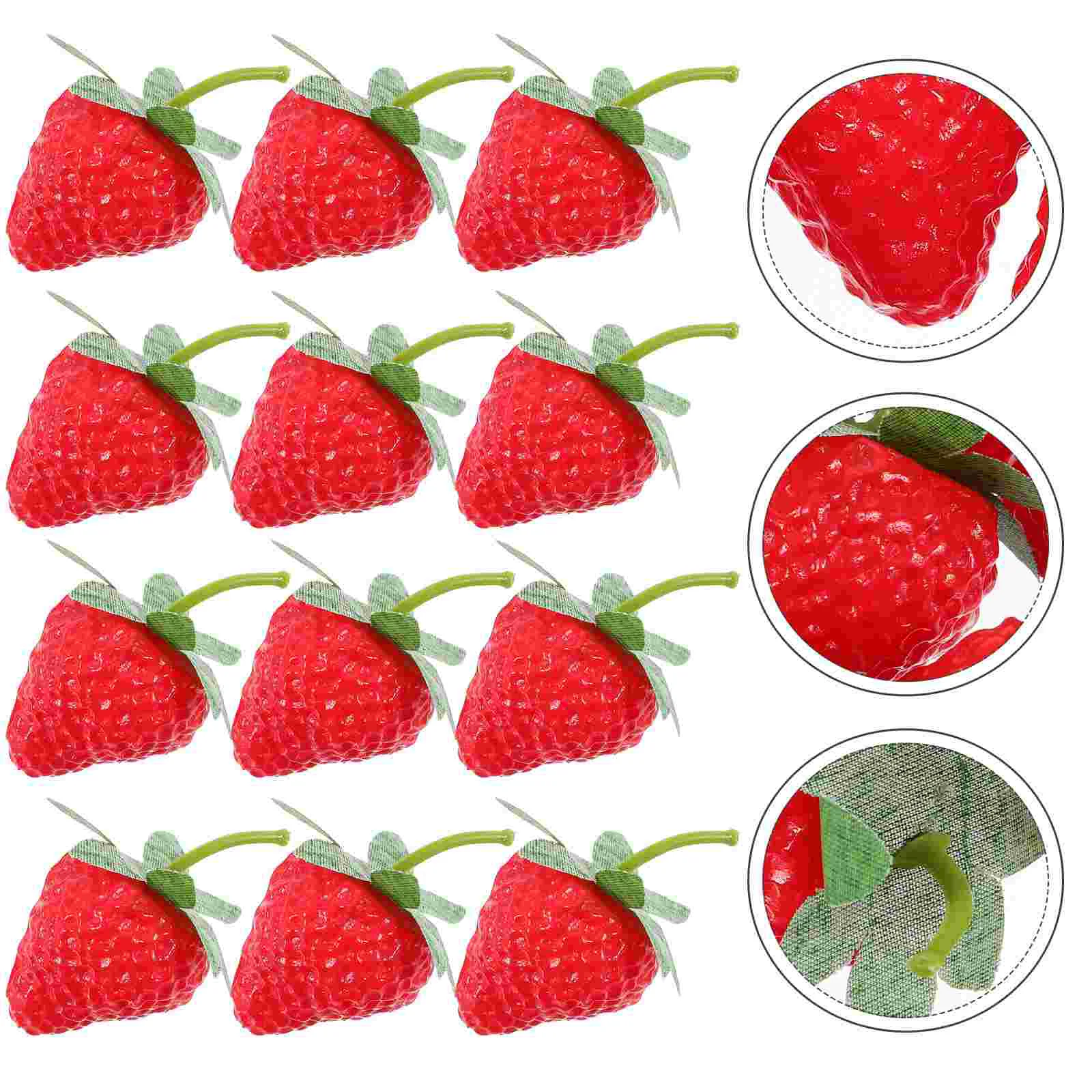 

24 Pcs Simulated Strawberry Model Decor Ornaments Fake Fruits Artificial Decoration Strawberries Props Birthday Decorations