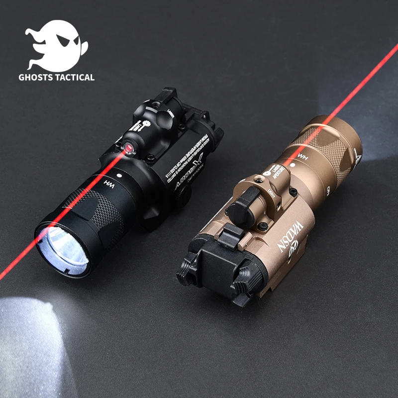 SureF X400V X400 Hanging LED Flashlight Red Laser Whitelight Constant Momentary/Strobe 370lm Tactical Weapon Light Airsoft X300
