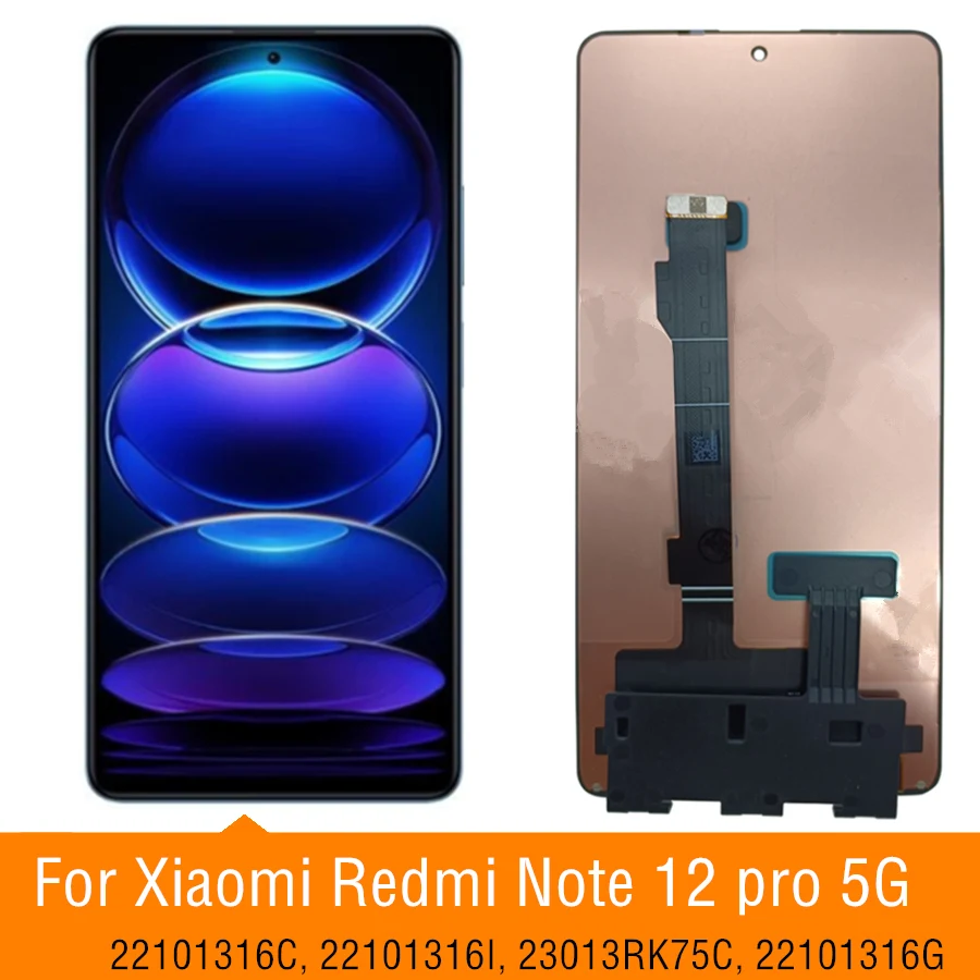 

ЖК-дисплей 6,67 дюймов OLED для Xiaomi Redmi Note 12 Pro + 22101316UCP, сенсорный экран с дигитайзером для Note12 Pro Plus 22101316C LCD