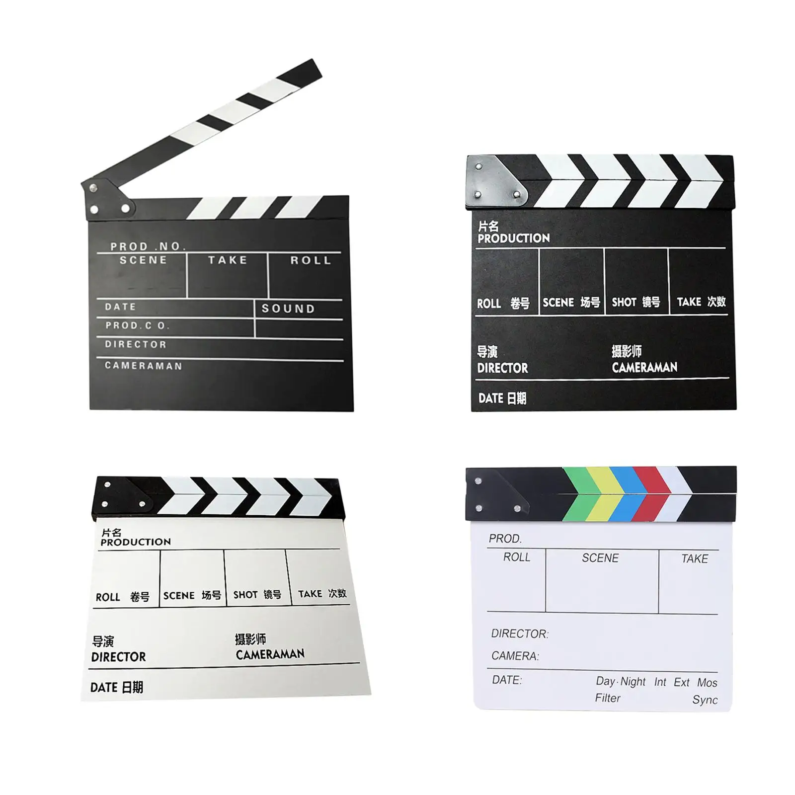 Movie Film Clap Board Clapper Board Slate Slateboard Compact Size Wooden Durable for Video Decoration Film Photo Prop