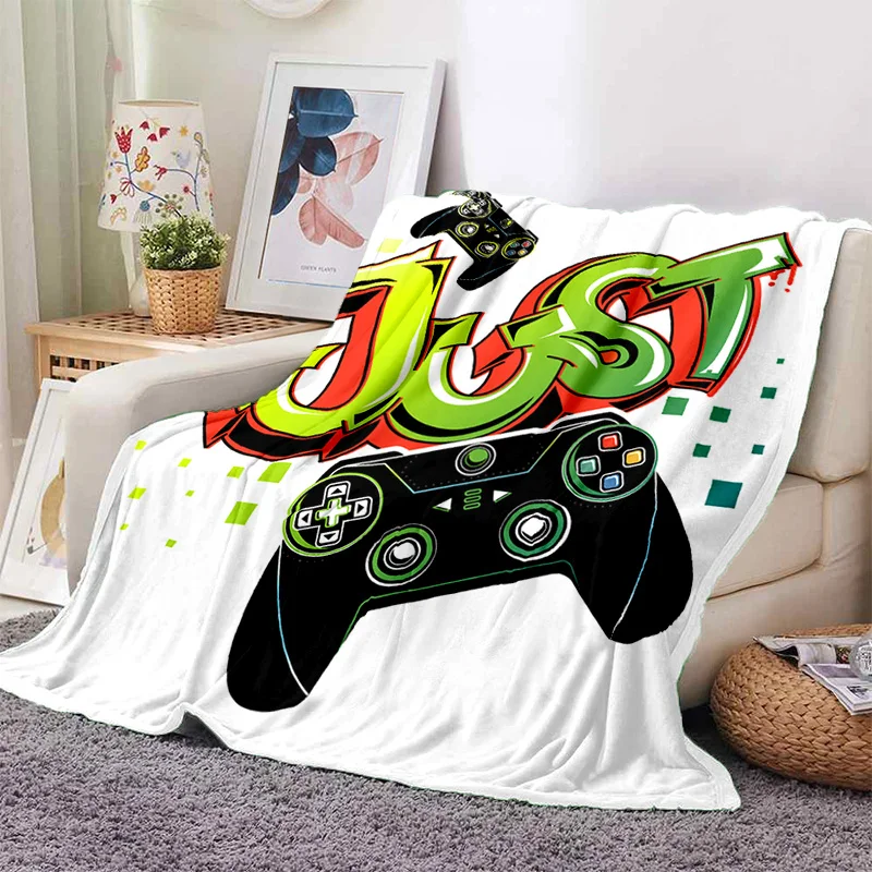 

Cartoon Game Handle Sofa Bed Cover Soft Blanket Plaid Soft Warm Flannel Throw Noon Break Blankets Fans Gif Pattern Manta
