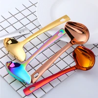 luxury stainless steel ramen soup spoon home serving tablespoons long handle tableware new style ladle kitchen cooking utensils