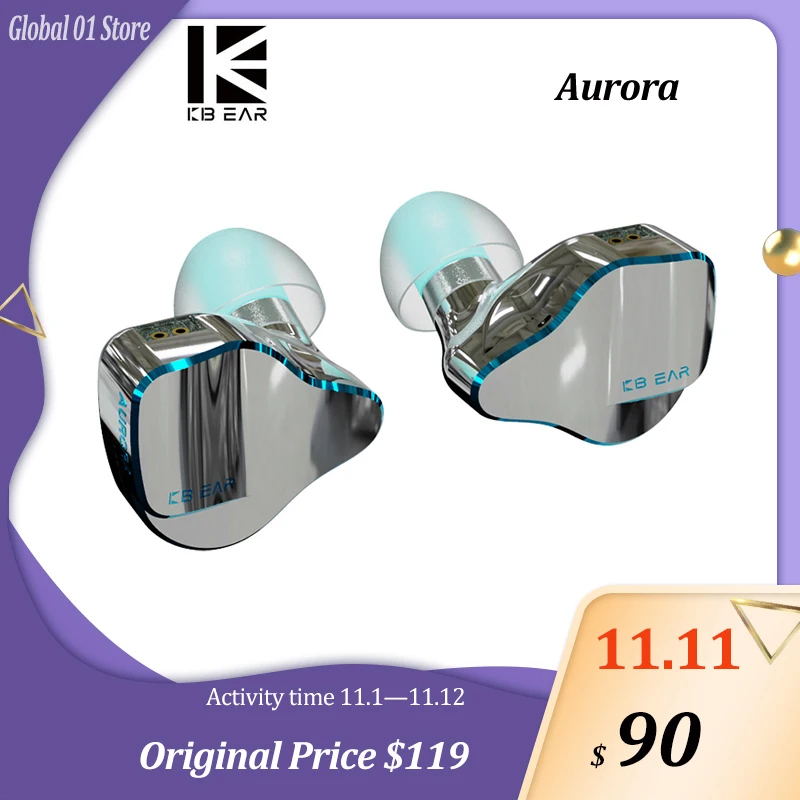 

Наушники-вкладыши KBEAR Aurora HiFi, магнитные, 2 контакта, 0,78 мм