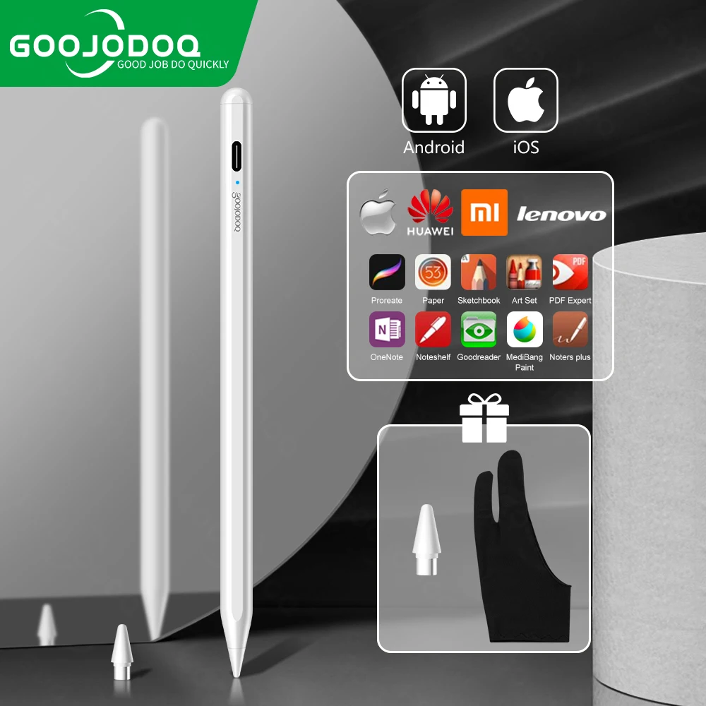 Стилус GOOJODOQ для Apple Pencil 1 2 iPad планшетов Android IOS Xiaomi Huawei Samsung | Компьютеры и офис
