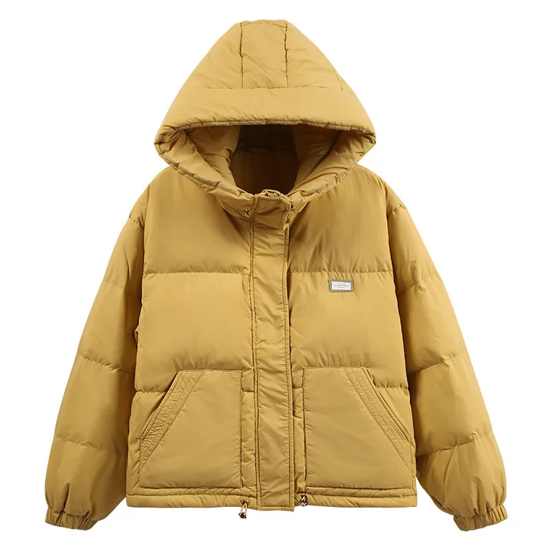 2022 New Winter Down Jacket Women Short Loose Thickened White Duck Down Hooded Coat Warm Outwear
