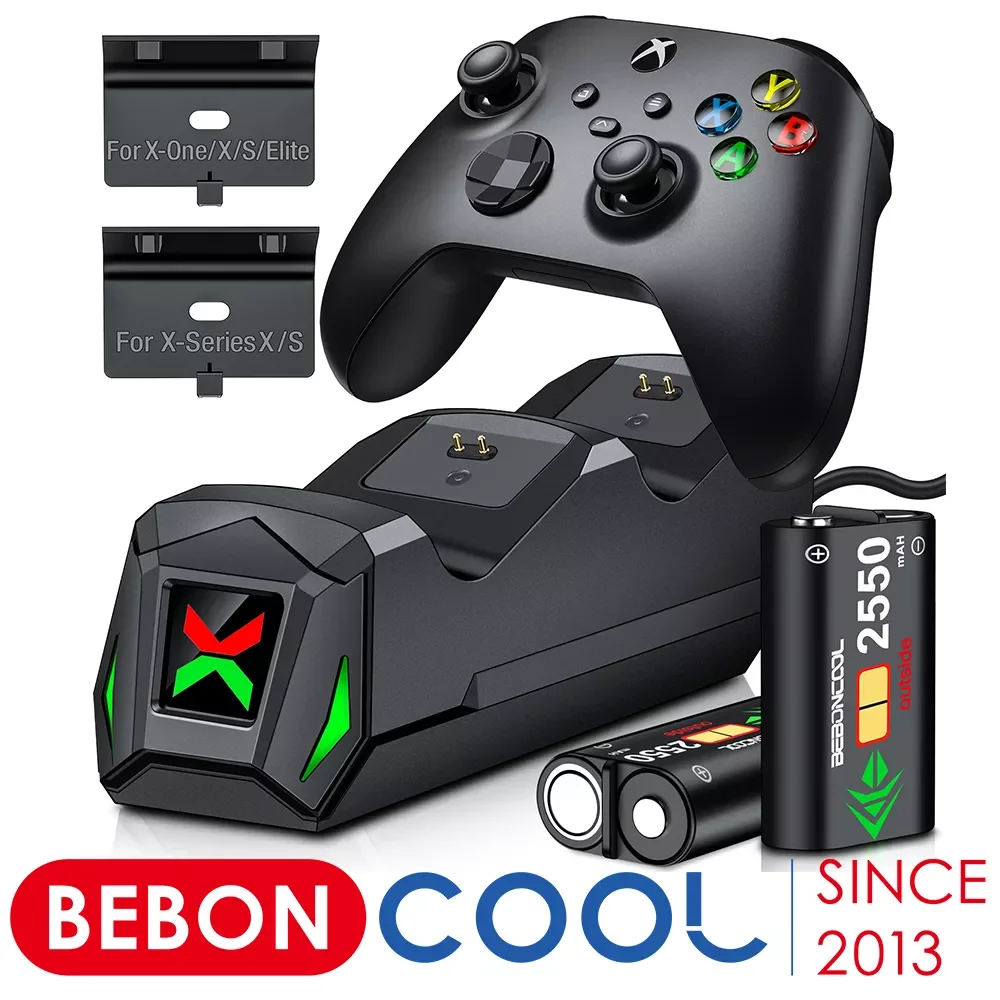 

Fast Charger Station For Xbox Series X/S/Xbox One S/X/Xbox One Wireless Controller + 2 x 2550mAh Rechargeable Battery With Cover