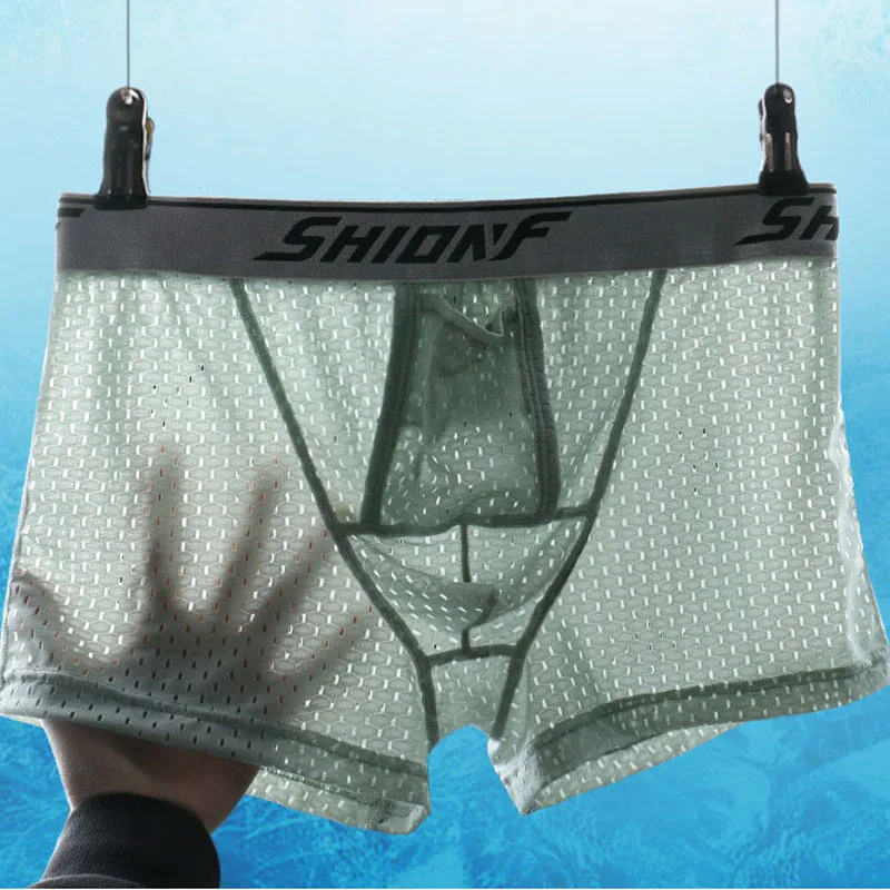 3PCS Mesh Hole Men Underwear Boxer for Man Underwear Man Panties BoxerShorts Homme Breathable Summer Plus Size Sexy Comfort